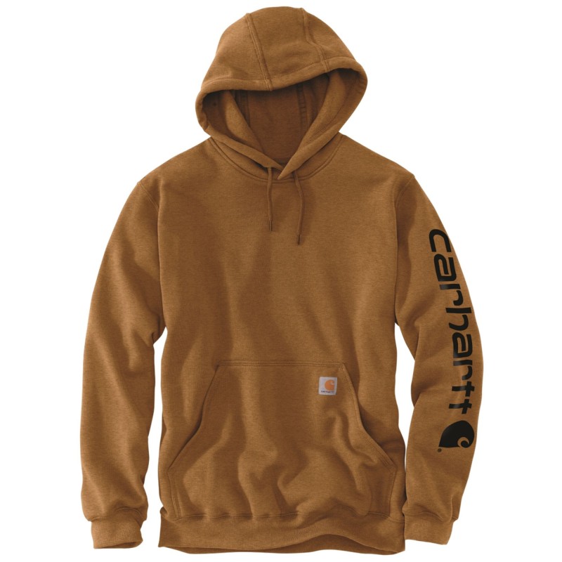 MIDW. SLEEVELOGO HOODED SWEAT K288 211-BRN/CAR. BROWN