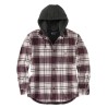 FLANNEL FLEECE LINED HOODED SHIRT JAC