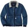WOM. RELAXED FIT DENIM SHERPA LINED JACKET