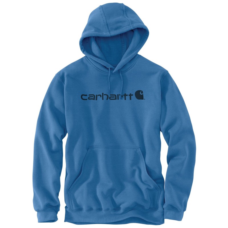 SIGNATURE LOGO HOODED SWEAT 100074 H72-MARINE BLUE HEAT.