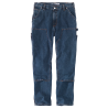 LOOSE STRAIGHT DOUBLE-FRONT DENIM DUNGAREE